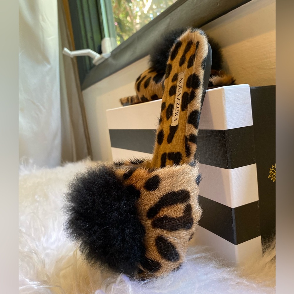 Aquazzura Firenze Foxy Slide in color Leo